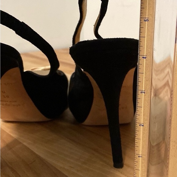 Kate Spade Black Slingback Peep-toe Heels with Satin Bow - Picture 5 of 5
